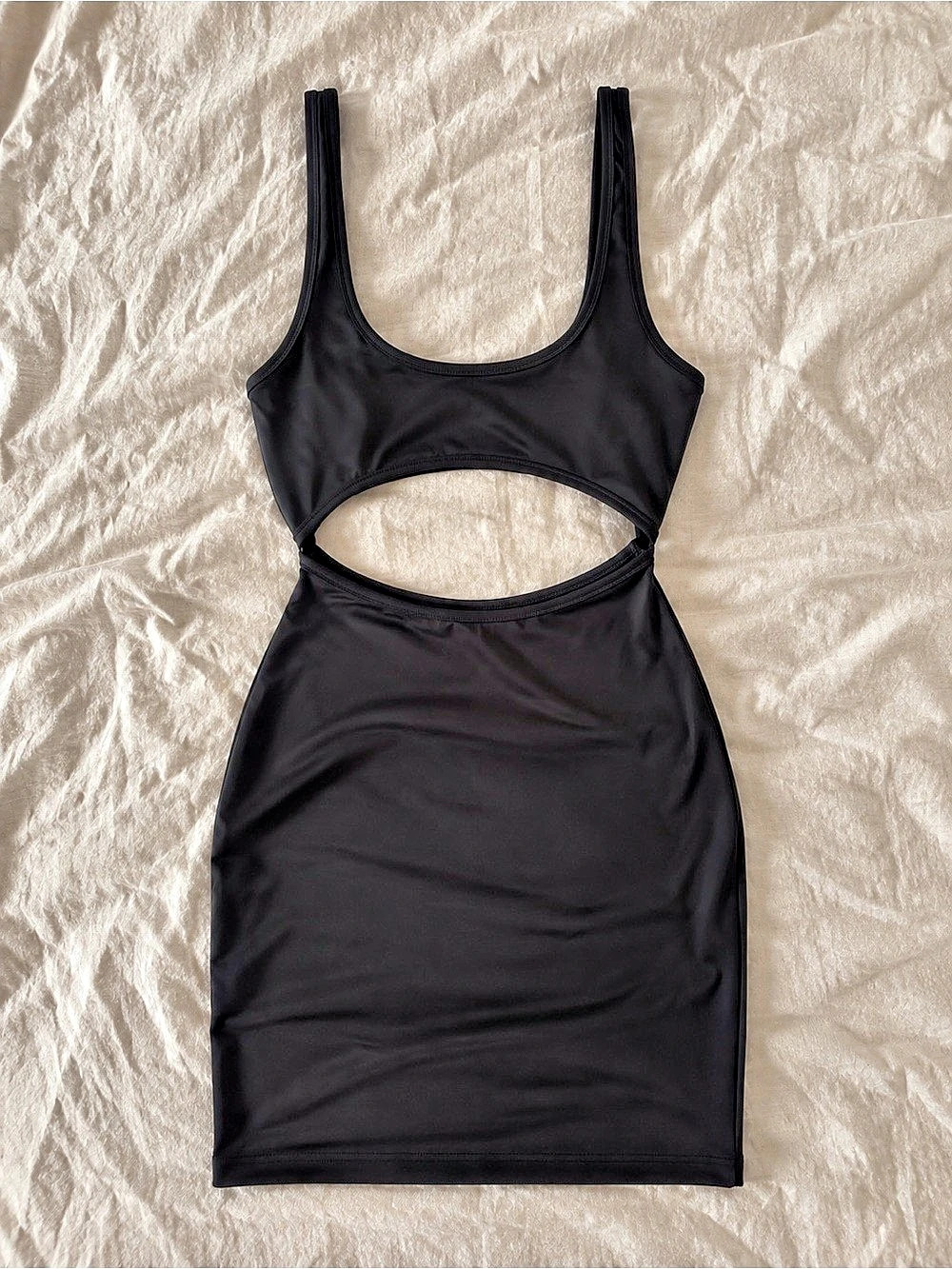 SKIMS Signature Swim Cut Out Tank Mini Dress โ Black โ Small